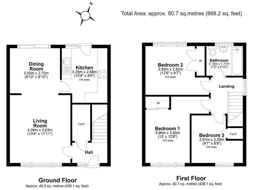 3 bedroom semi-detached house for sale - floorplan