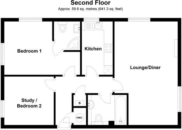 2 bedroom flat to rent - floorplan