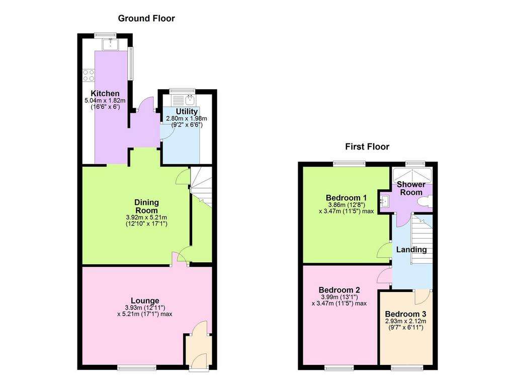 3 bedroom terraced house for sale - floorplan