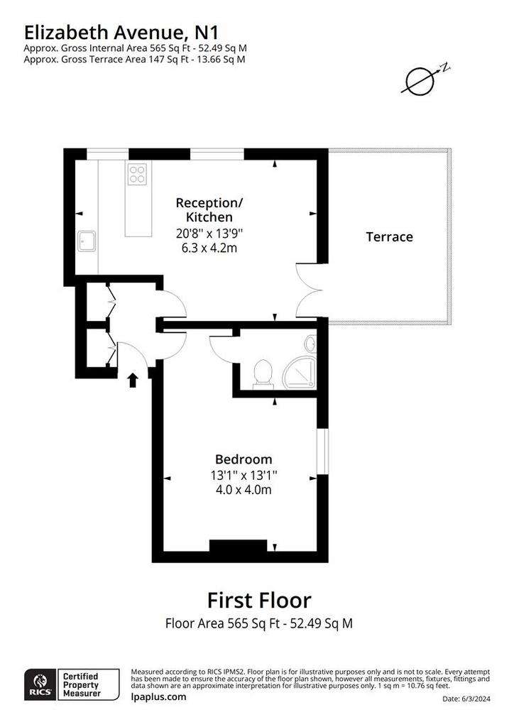 1 bedroom flat for sale - floorplan