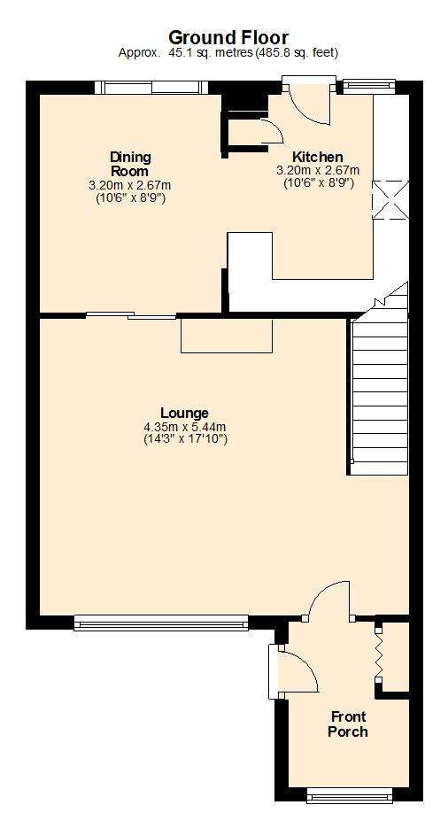 3 bedroom terraced house for sale - floorplan