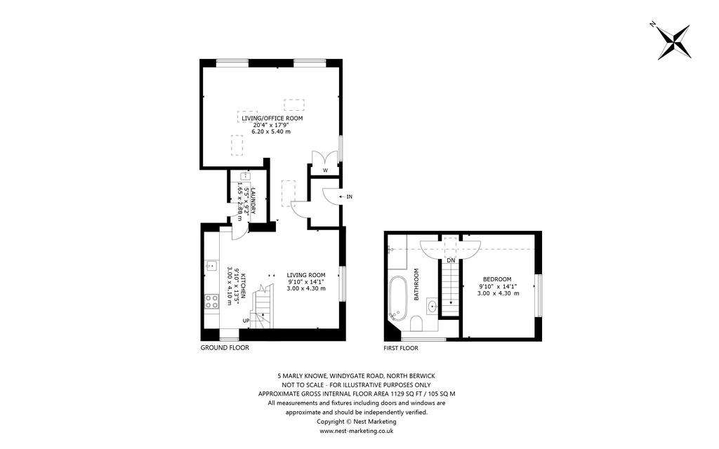 1 bedroom flat to rent - floorplan