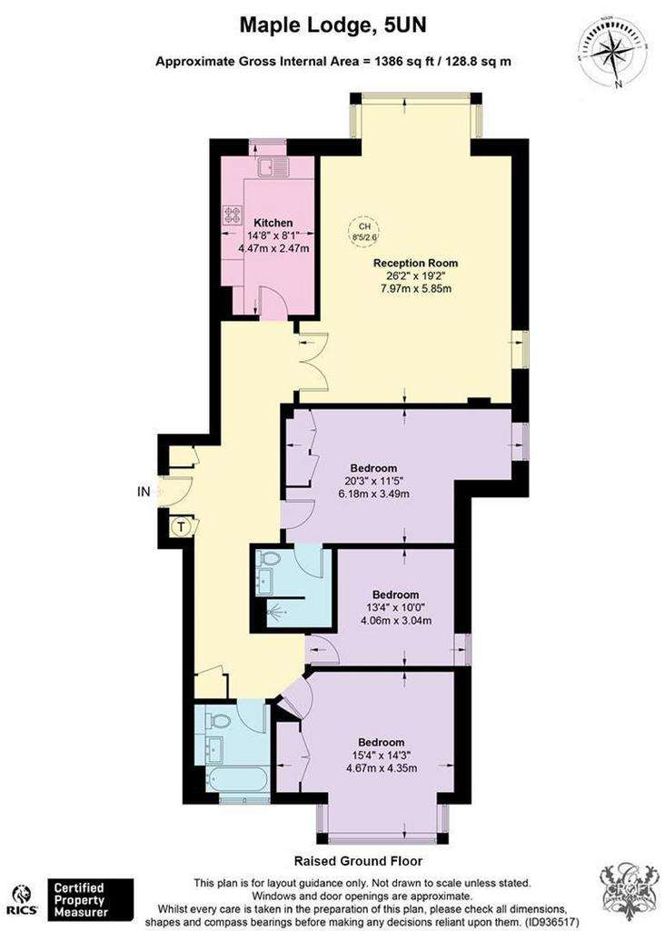 3 bedroom flat to rent - floorplan