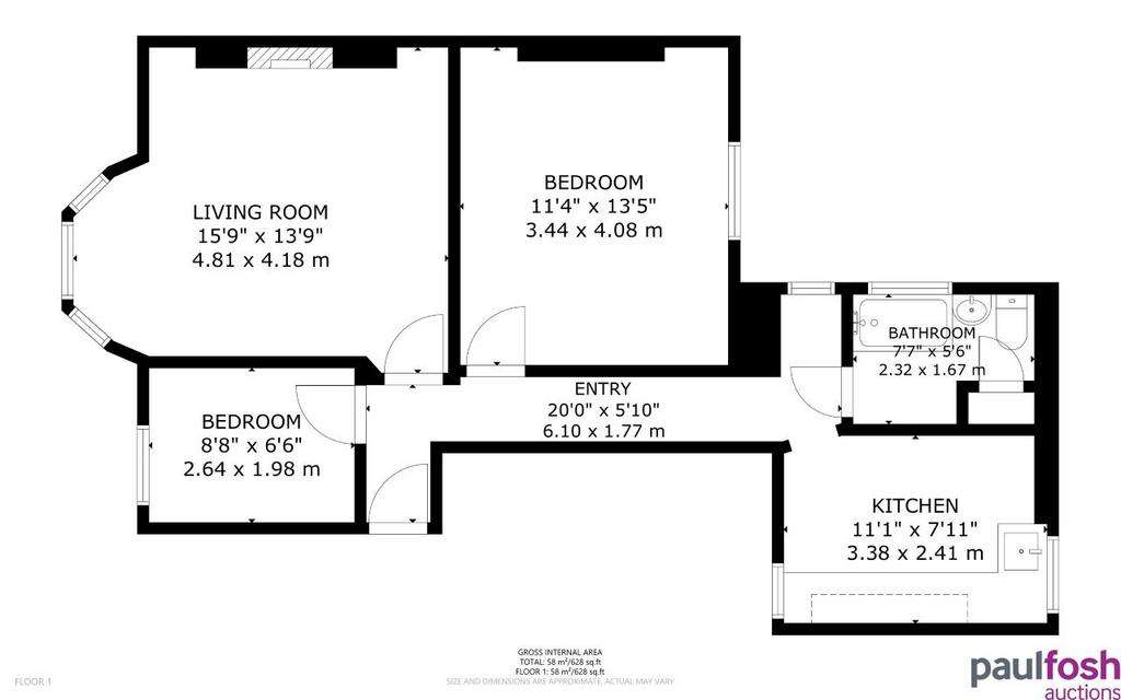 2 bedroom flat for sale - floorplan