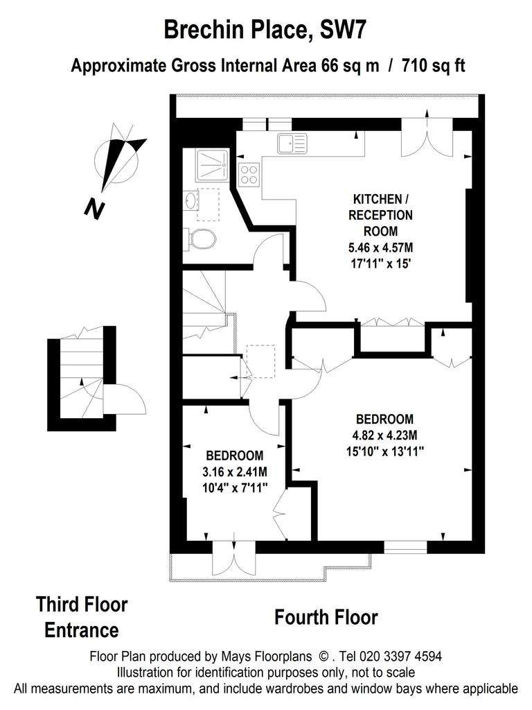 2 bedroom flat to rent - floorplan