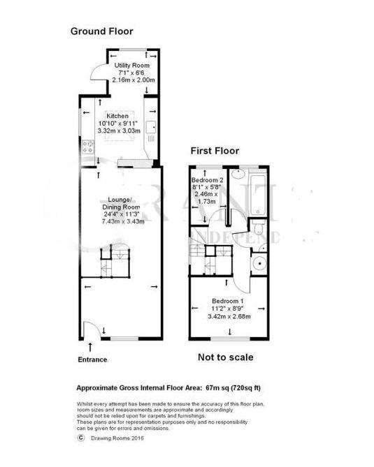 2 bedroom semi-detached house to rent - floorplan