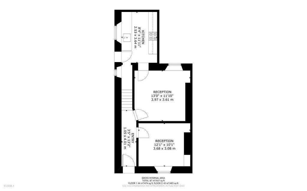 3 bedroom semi-detached house for sale - floorplan