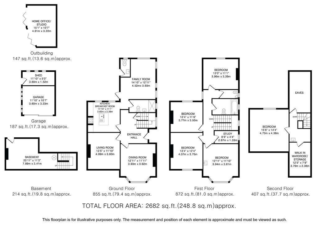 5 bedroom semi-detached house for sale - floorplan