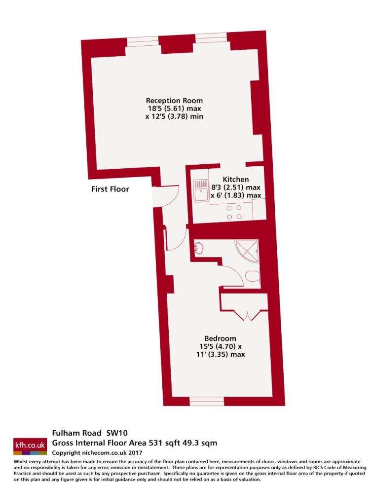 1 bedroom flat to rent - floorplan