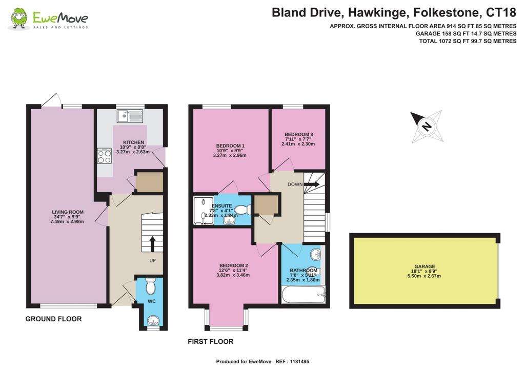 3 bedroom link-detached house for sale - floorplan