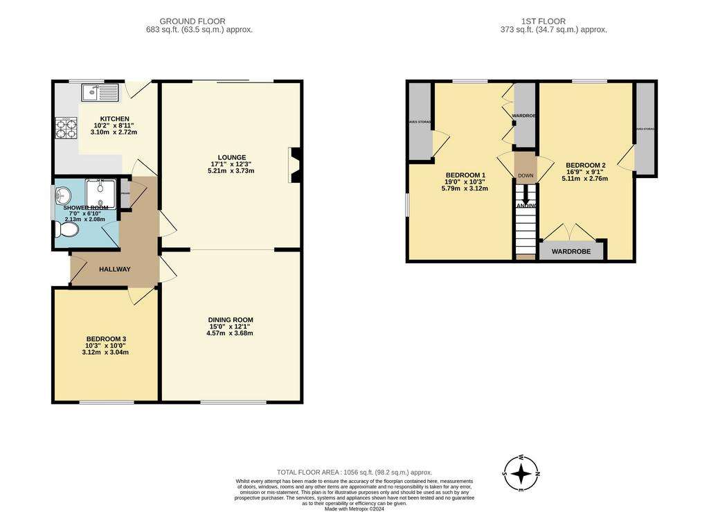 3 bedroom semi-detached bungalow for sale - floorplan