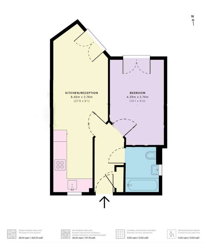 1 bedroom flat to rent - floorplan