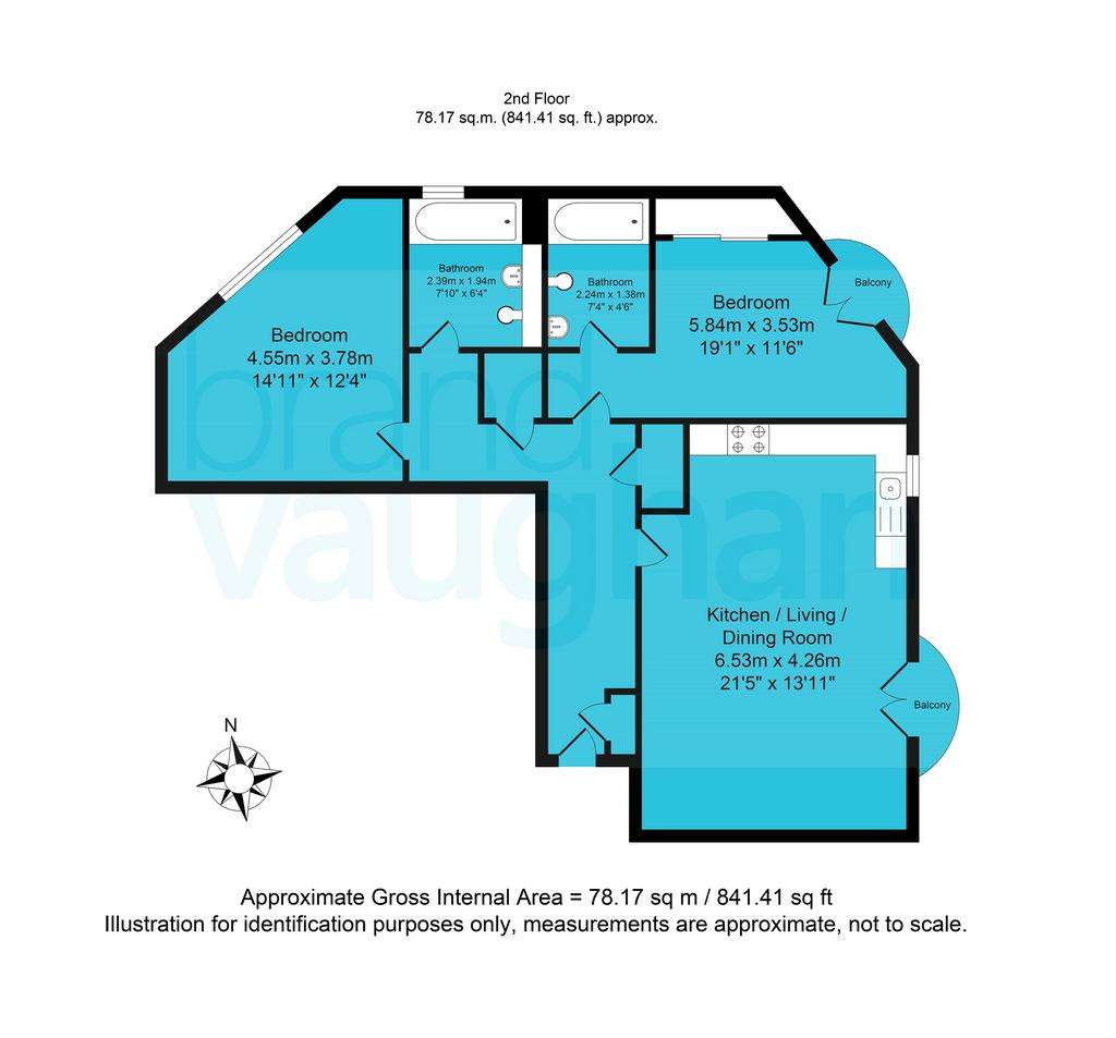 2 bedroom flat for sale - floorplan