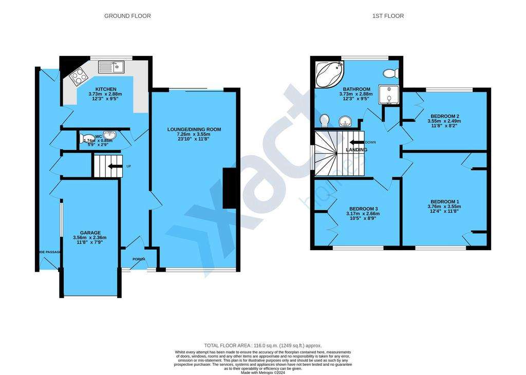 3 bedroom semi-detached house for sale - floorplan