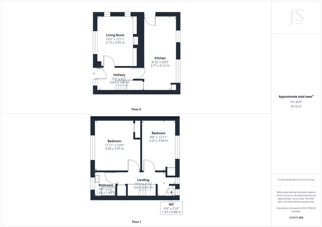 2 bedroom semi-detached house for sale - floorplan