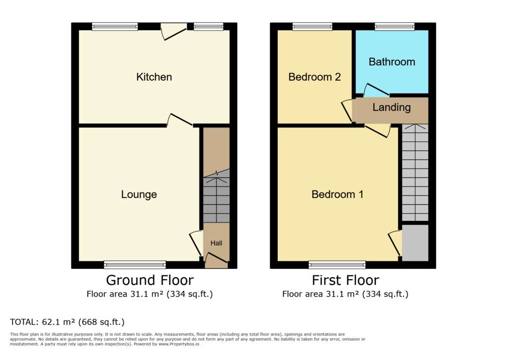 2 bedroom terraced house for sale - floorplan