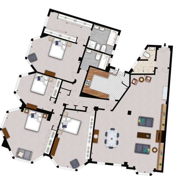 4 bedroom flat to rent - floorplan