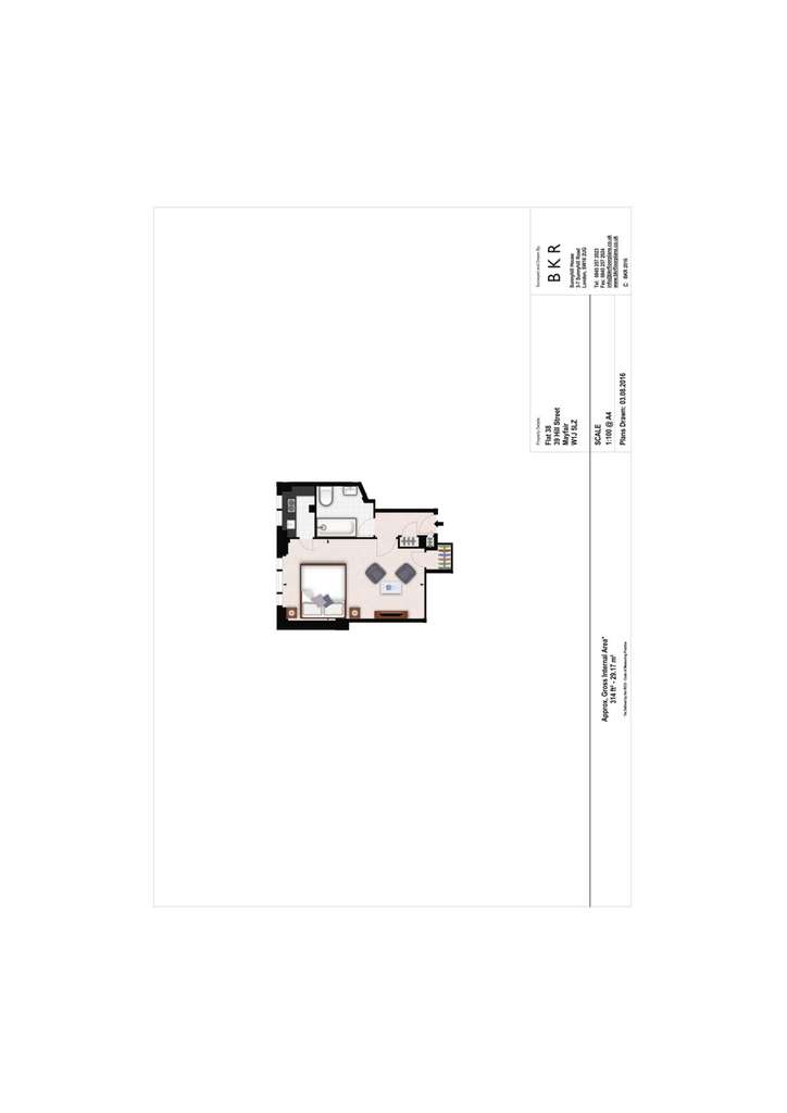 Studio flat to rent - floorplan