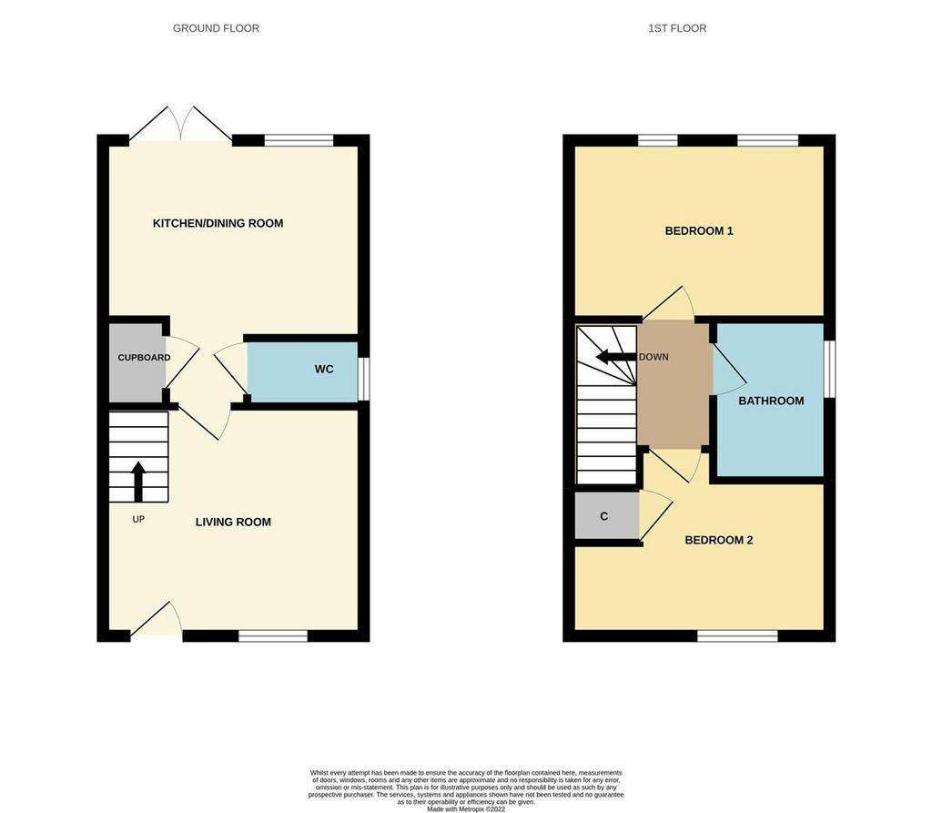 2 bedroom semi-detached house to rent - floorplan