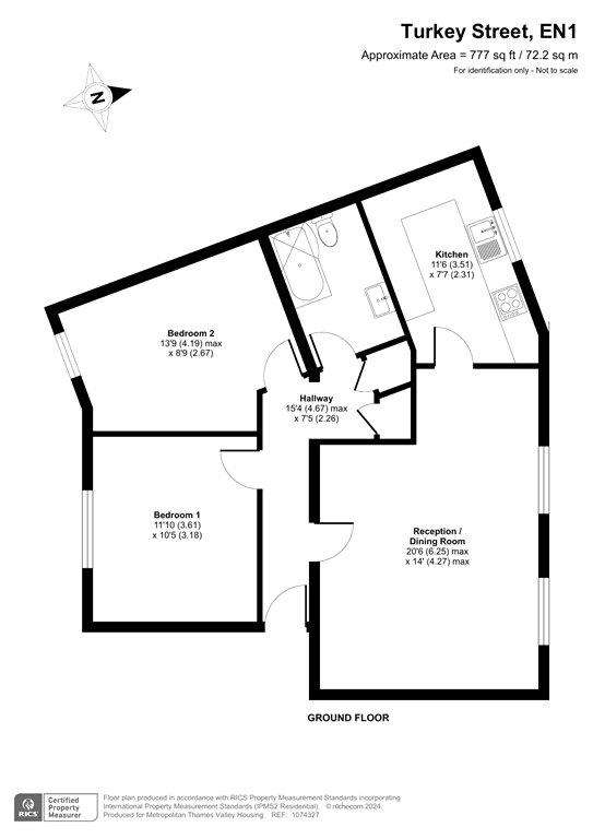 2 bedroom flat for sale - floorplan