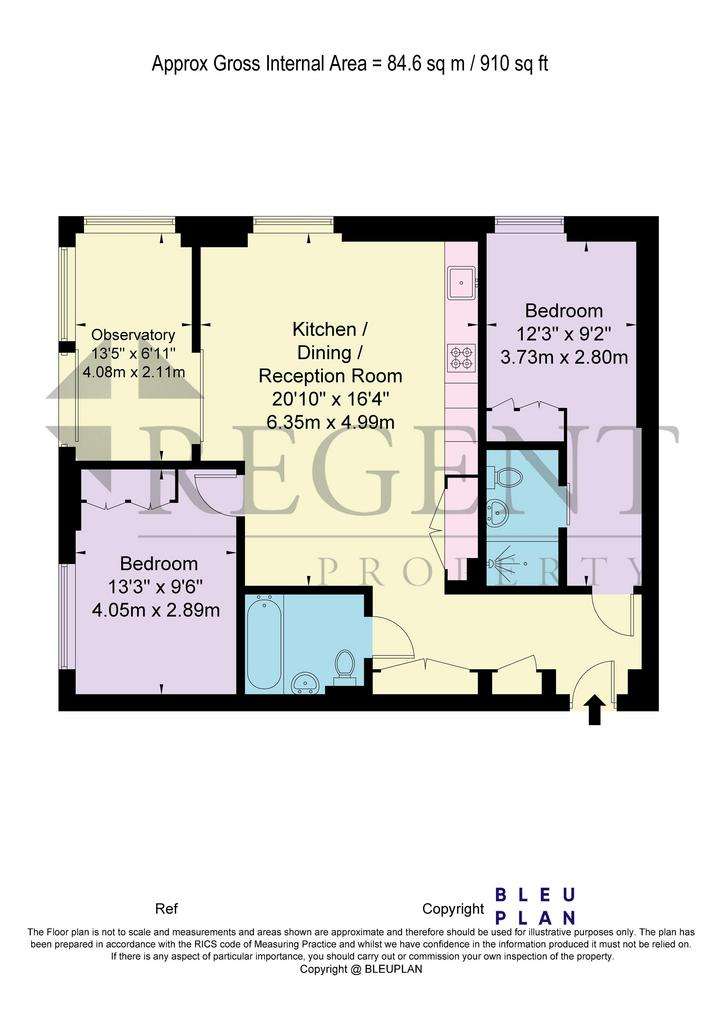 2 bedroom flat to rent - floorplan