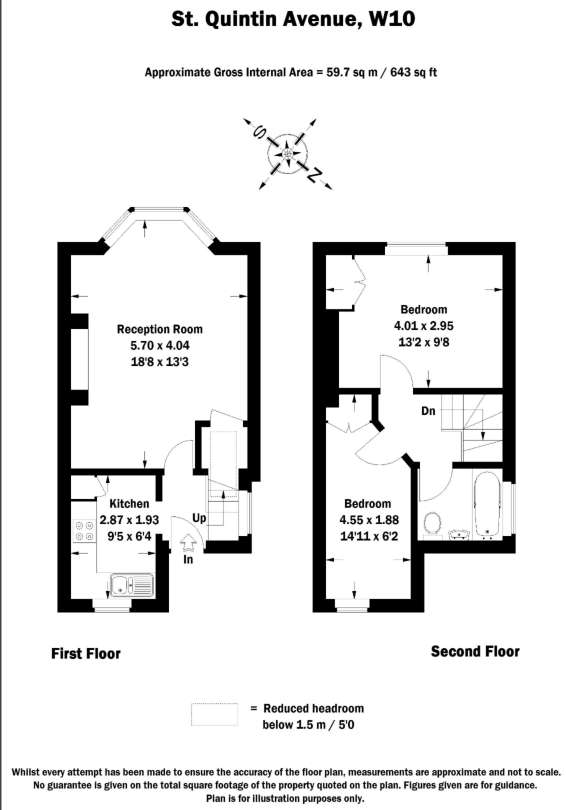 2 bedroom flat to rent - floorplan