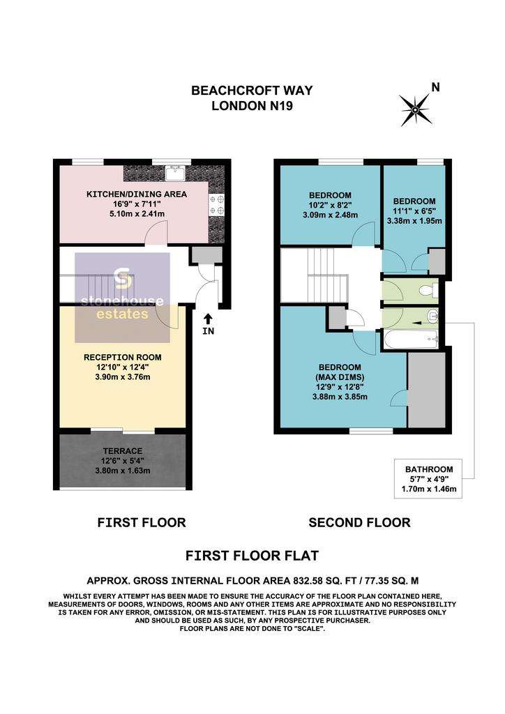 3 bedroom flat to rent - floorplan