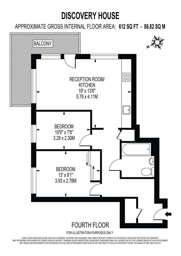 2 bedroom flat to rent - floorplan