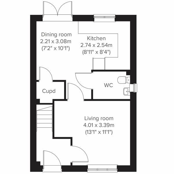 3 bedroom semi-detached house to rent - floorplan