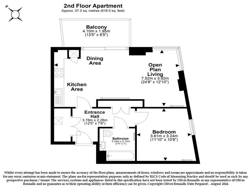 1 bedroom flat for sale - floorplan