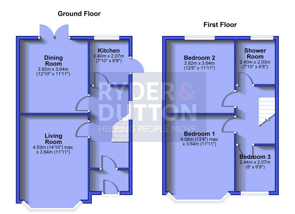 3 bedroom semi-detached house for sale - floorplan