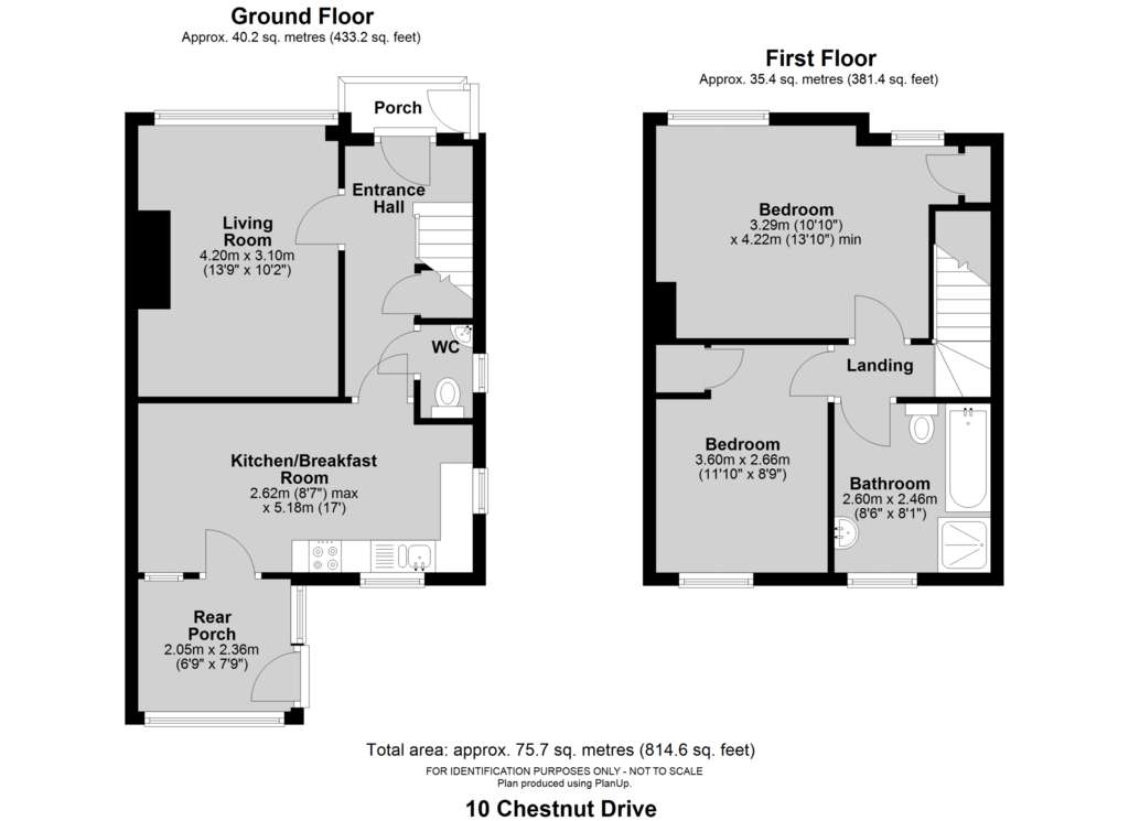 2 bedroom semi-detached house for sale - floorplan