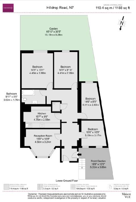 4 bedroom flat to rent - floorplan