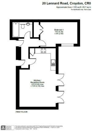 1 bedroom flat to rent - floorplan