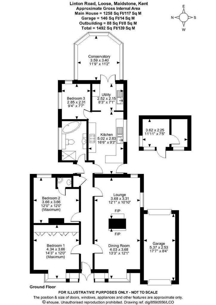 3 bedroom bungalow for sale - floorplan