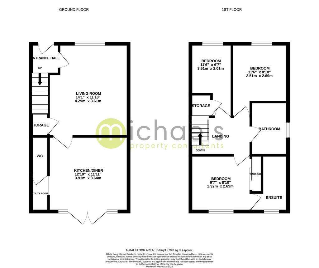 3 bedroom semi-detached house for sale - floorplan