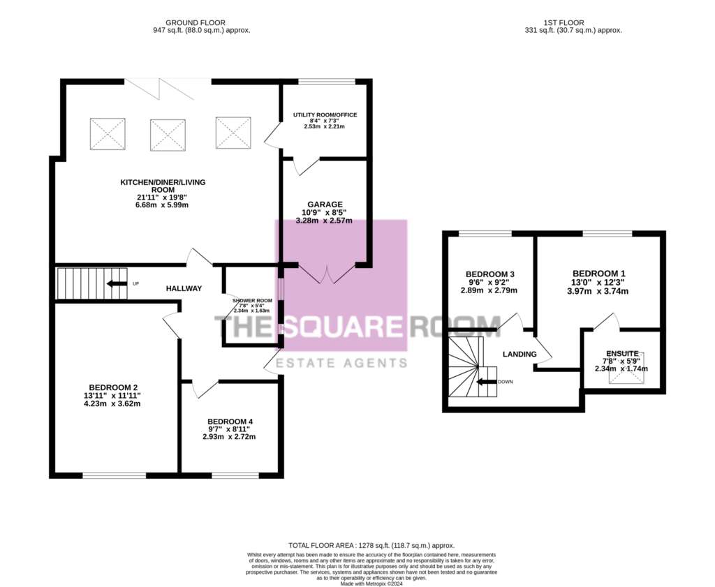 4 bedroom bungalow for sale - floorplan