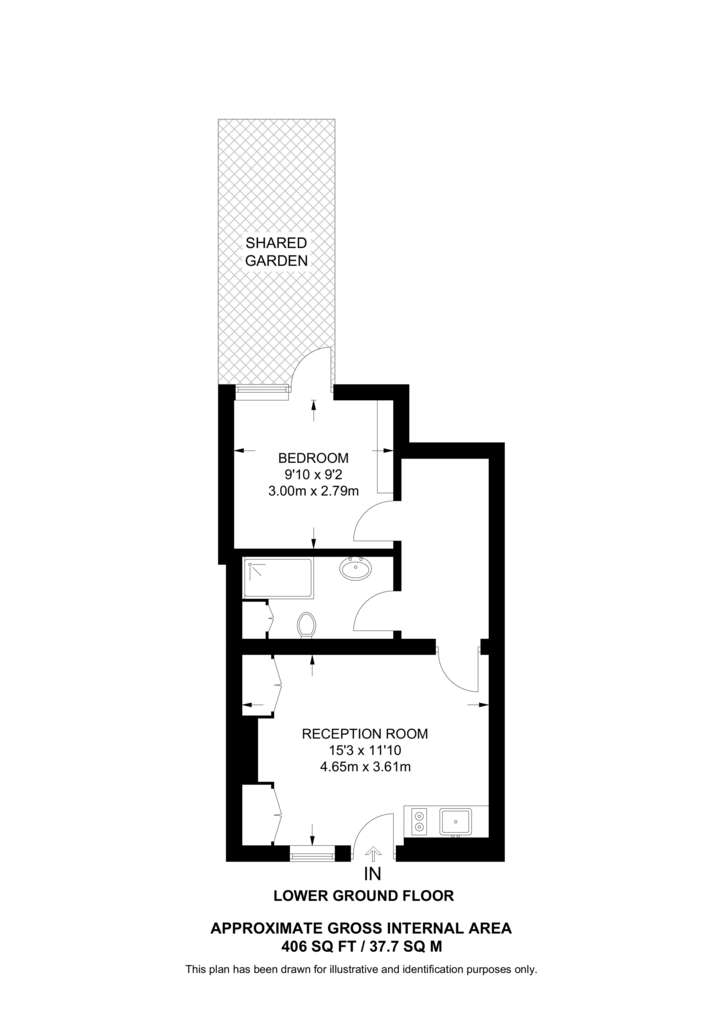 1 bedroom flat to rent - floorplan