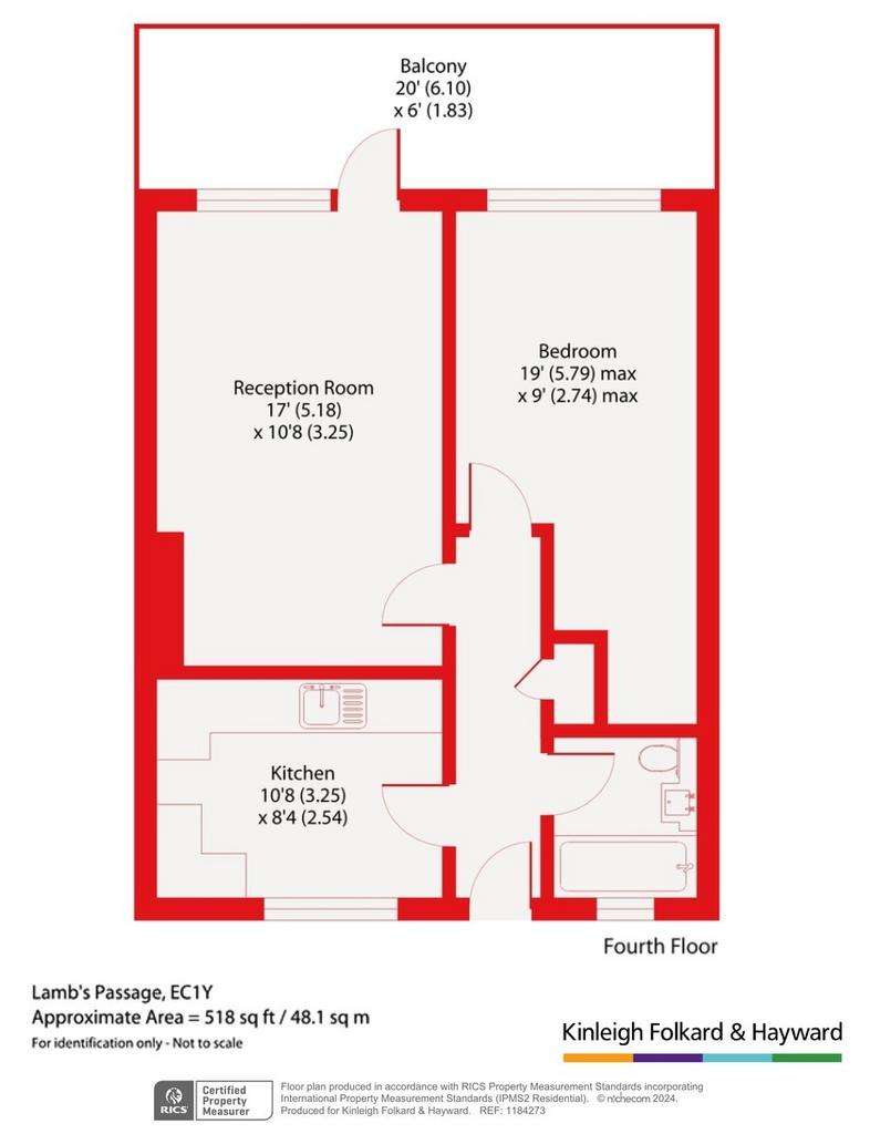 1 bedroom flat for sale - floorplan