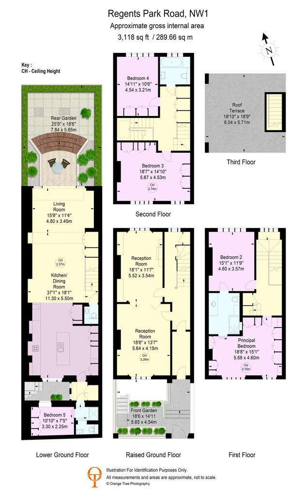 5 bedroom terraced house for sale - floorplan