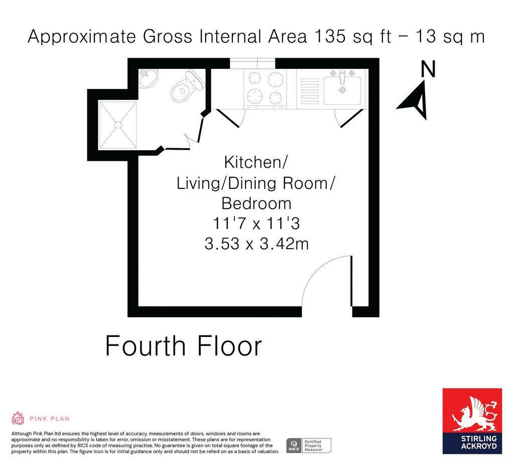 Studio flat to rent - floorplan