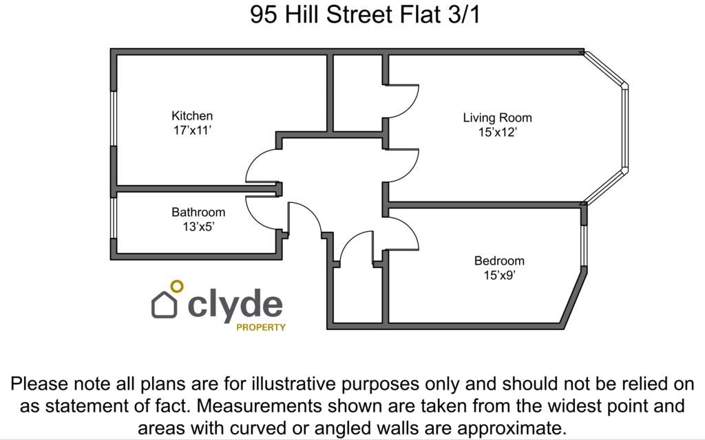 1 bedroom flat to rent - floorplan