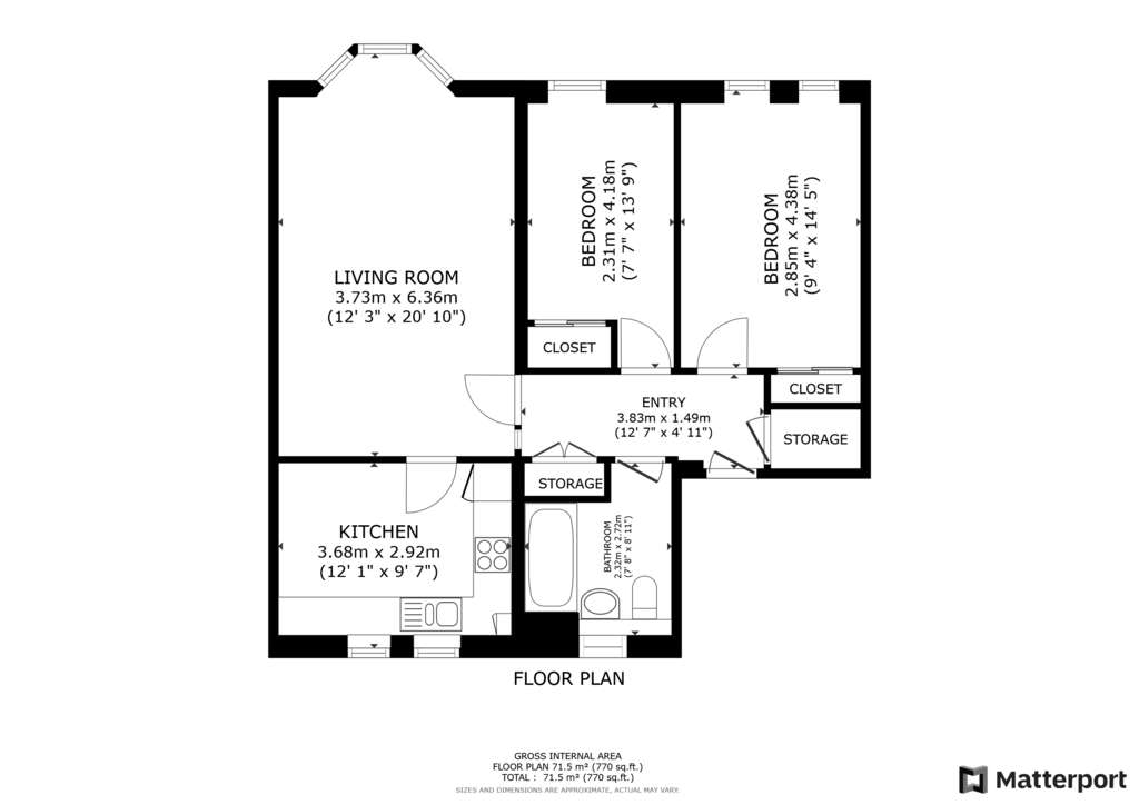 2 bedroom flat for sale - floorplan