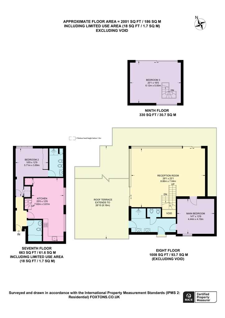 3 bedroom flat to rent - floorplan