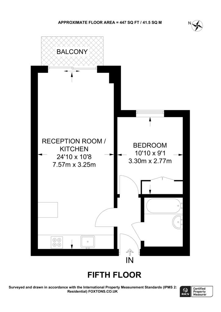 1 bedroom flat to rent - floorplan