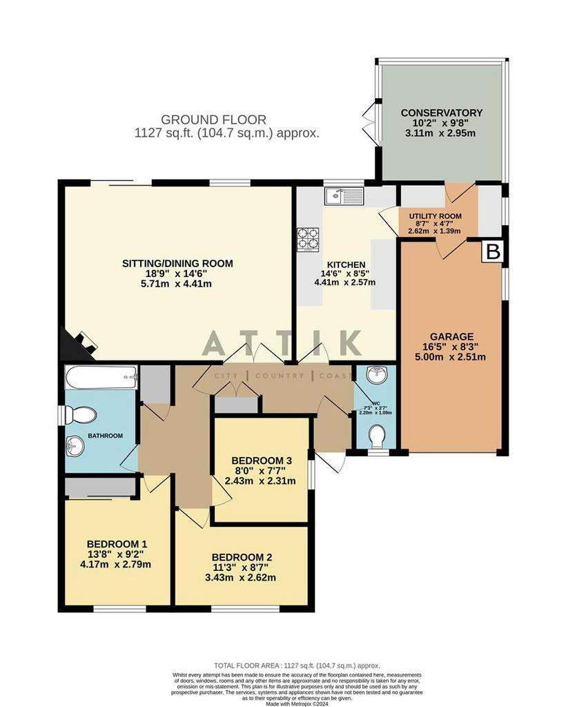 3 bedroom detached bungalow for sale - floorplan