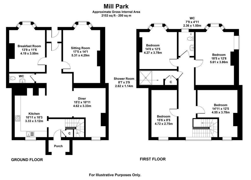 4 bedroom semi-detached house for sale - floorplan