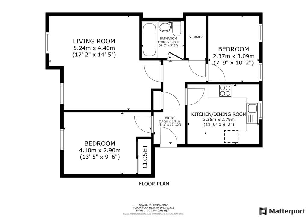 2 bedroom flat for sale - floorplan