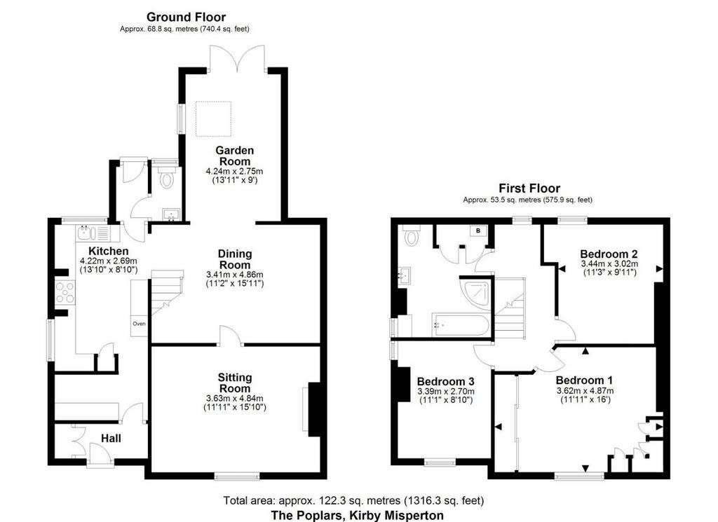 3 bedroom end of terrace house for sale - floorplan