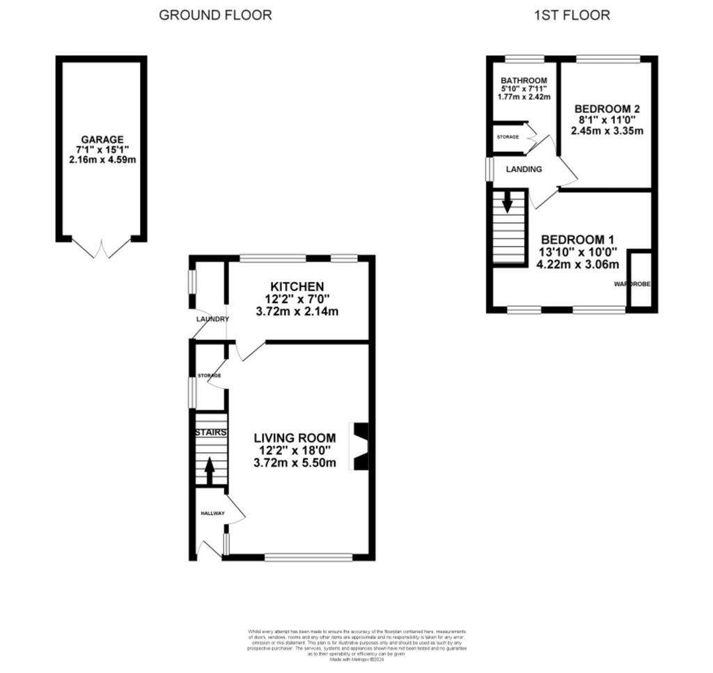 2 bedroom semi-detached house for sale - floorplan